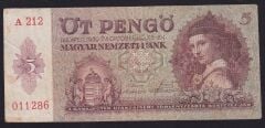 Macaristan 5 Pengo 1939 Çok Temiz