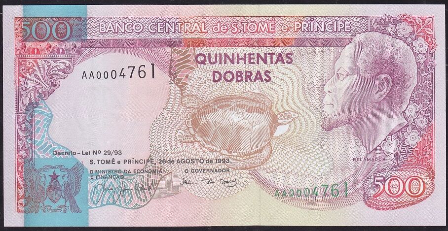 S.Tome e Principe 500 Dobras 1993 Çil Pick 63 AA000