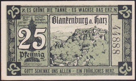 ALMANYA 25 PFENNİNG NOTGELD 1920 ÇİL