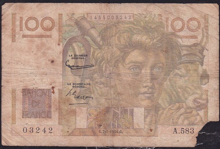 Fransa 100 Frank 1954 Haliyle