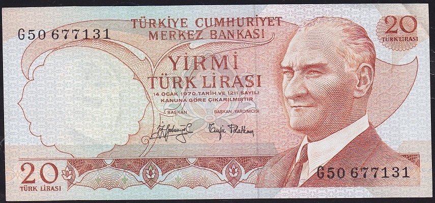 6.Emisyon 3.Tertip 20 Lira G50 677131 Çilaltı Çil