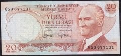 6.Emisyon 3.Tertip 20 Lira G50 677131 Çilaltı Çil