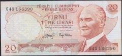 6.Emisyon 3.Tertip 20 Lira G45 166390 Çok Çok Temiz +