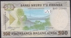 Rwanda 500 Frank 2019 Çil Pick 42