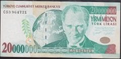 7.EMİSYON 20 000 000 LİRA C53 964721 ÇOK TEMİZ +