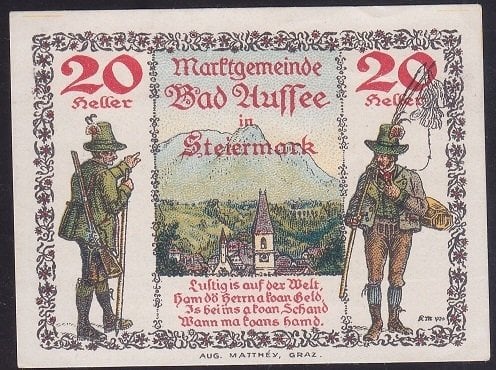AVUSTURYA 20 HELLER NOTGELD 1920 ÇİLALTI ÇİL
