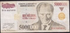 7.Emisyon 5.000.000 Lira B54 445460 Çok Temiz
