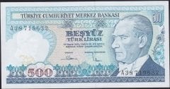 7.Emisyon 1.Tertip 500 Lira A38 719632 Çilaltı Çil