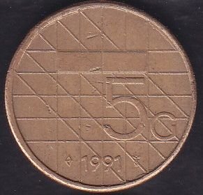Hollanda 5 Gulden 1991