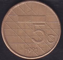 Hollanda 5 Gulden 1991