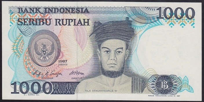 Endonezya 1000 Rupiah 1987 ÇİL Pick 124