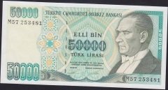 7.EMİSYON 2.TERTİP 50000 LİRA M57 253481 ÇİLALTI ÇİL