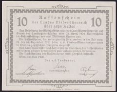 Avusturya 10 Heller Notgeld 1920 Çil