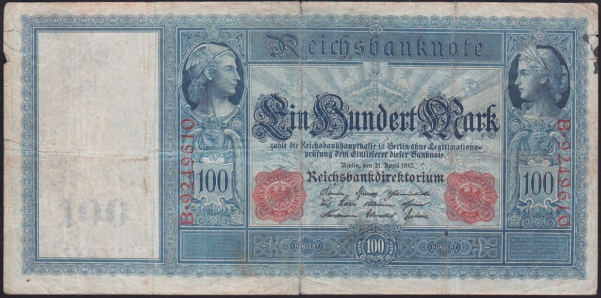 Almanya 100 Mark 1910 Temiz