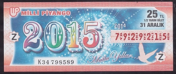 2014 31 ARALIK YARIM BİLET - Z SERİSİ