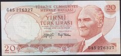 6.Emisyon 3.Tertip 20 Lira G45 276327 Çilaltı