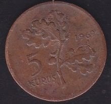 1969 Yılı 5 Kuruş