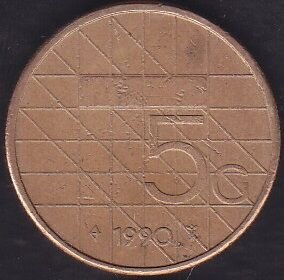 Hollanda 5 Gulden 1990