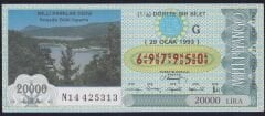 1993 29 Ocak Çeyrek Bilet - G Serisi - Kovada Gölü Isparta