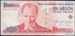 7.Emisyon 10.000.000 Lira B64 576679 Çok Temiz+