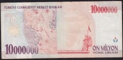 7.Emisyon 10000000 Lira B64 576679 Çok Temiz+