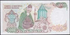 7.Emisyon 3.Tertip 5000 Lira E47 361326 Çilaltı ( kulakta büyük kırık var )