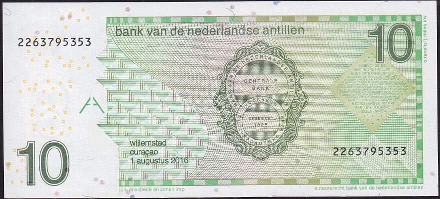 Hollanda Antilleri 10 Gulden 2016