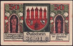 ALMANYA 50 PFENNİNG NOTGELD 1921 ÇİL