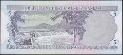 6.Emisyon 2.Tertip 5 Lira J50 096155 Çilaltı