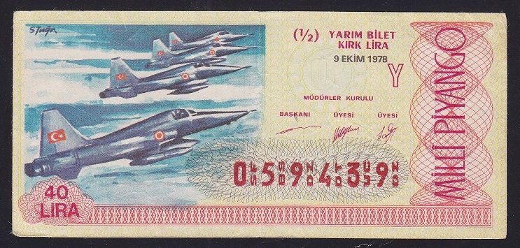 1978 9 EKİM YARIM BİLET