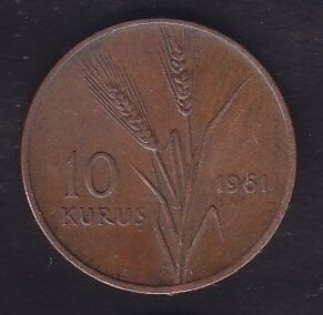 1961 Yılı 10 Kuruş