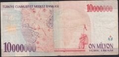 7.Emisyon 10.000.000 Lira D42 107164 Çok Temiz