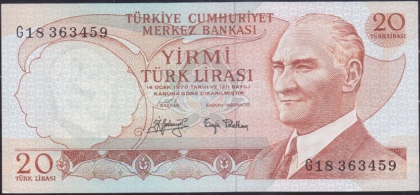 6.Emisyon 3.Tertip 20 Lira G18 363459 Çilaltı Çil