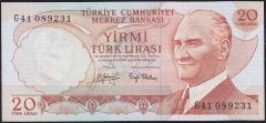 6.Emisyon 3.Tertip 20 Lira G41 089231 Çil