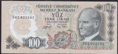 6.EMİSYON 2.TERTİP 100 LİRA G65 922192 ÇÇT +