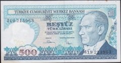 7.Emisyon 1.Tertip 500 Lira A19 213963 Ççt +