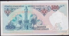 7.Emisyon 1.Tertip 500 Lira A19 213963 Ççt +