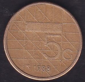Hollanda 5 Gulden 1988