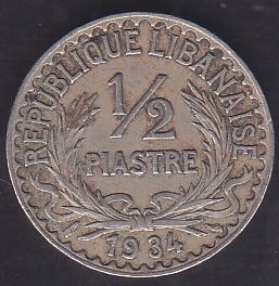 LÜBNAN 1/2 PİASTRE 1934