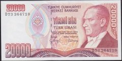 7.EMİSYON 1.TERTİP 20000 LİRA D73 364710 ÇİL