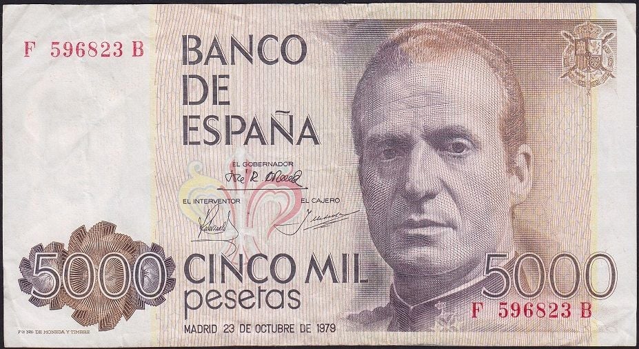 İspanya 5000 Pesetas 1979 Çok Temiz+