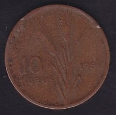 1961 Yılı 10 Kuruş