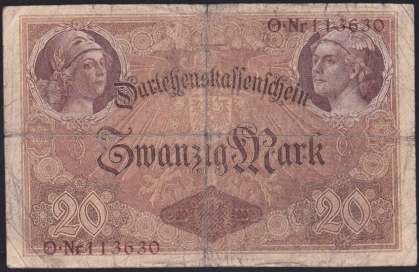 Almanya 20 Mark 1914 Çok Temiz