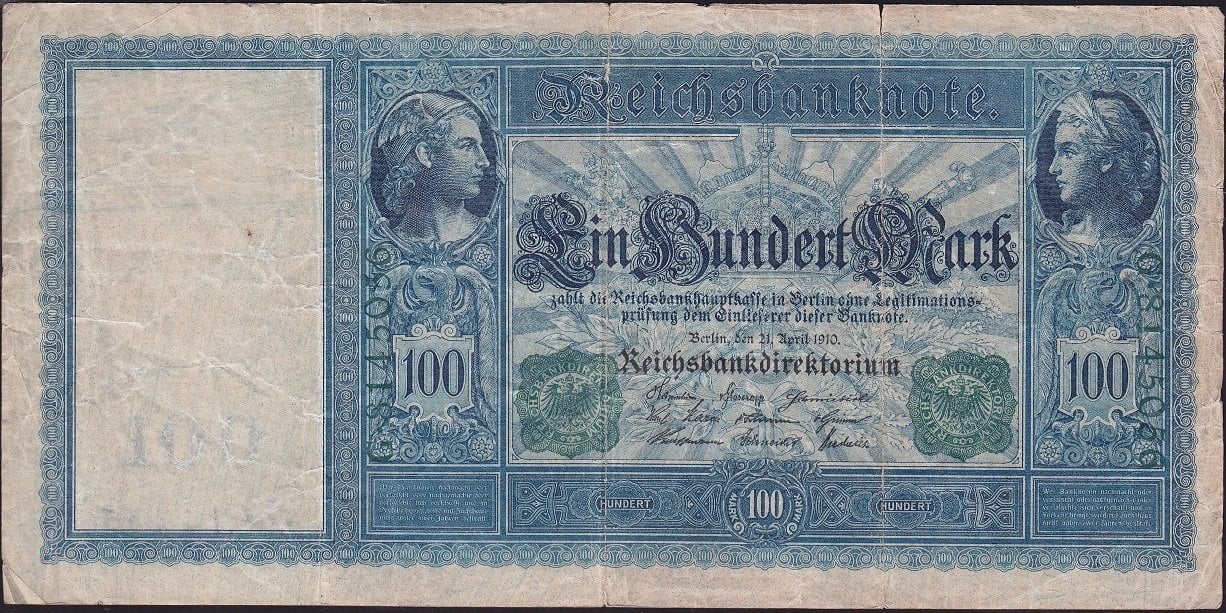 Almanya 100 Mark 1910 Haliyle