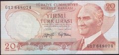 6.Emisyon 3.Tertip 20 Lira G17 648074 Çilaltı Çil