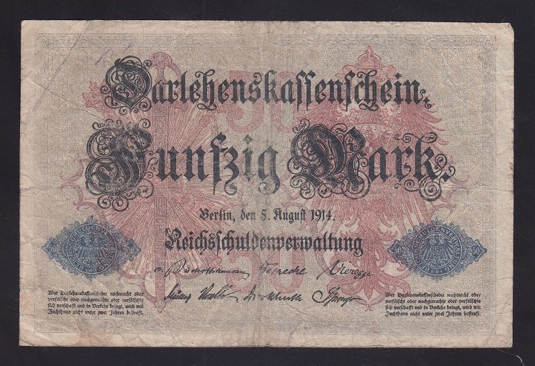 ALMANYA 50 MARK 1914 ÇOK TEMİZ eski para değerleri