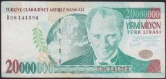 7.EMİSYON 20 000 000 LİRA D38 141594 ÇOK TEMİZ +