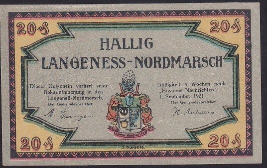 ALMANYA 20 PFENNİNG NOTGELD 1921 ÇİL