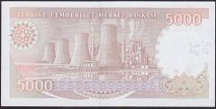 7.Emisyon 4.Tertip 5000 Lira I37 934477 Çilaltı Çil ( Arka yüzde rakam yazılmış )
