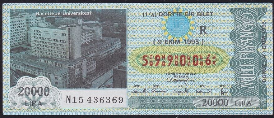 1993 9 EKim Çeyrek Bilet - R Serisi - Hacettepe Üniversitesi